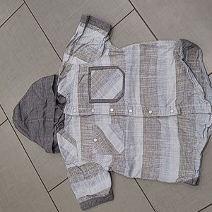 Hooded Snap Front Shirt Medium
